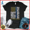 Down Right Perfect Yellow & Blue American Flag Down Syndrome T-Shirt