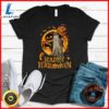 Happy Halloween Pumpkin Ghost Autumn Leaves Graphic Art T-Shirt