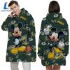 NFL Green Bay Packers Mickey Mouse Blanket Hoodie 3 NFL Green Bay Packers Mickey Mouse Blanket Hoodie