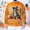 Australian Shepherd Dog In Spooky Autumn Halloween 3D Shirt 2 Australian Shepherd Dog In Spooky Autumn Halloween 3D Shirt