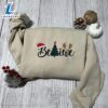 Believe Christmas Embroidery Sweatshirt, Christmas Tree Embroidered Crewneck