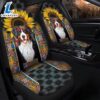 Bernese Mountain Dog Sunflower Hippie Premium Custom Car Seat Covers Decor Protector