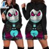 Cartoon Character Jack Skelington Face Hoodie Dress All Over Printed 3D Unisex Men Women