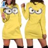Cartoon Character Minions Eyes Hoodie Dress All Over Printed 3D Unisex Men Women