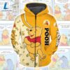 Cartoon Character Winnie The Pooh Love Zip Hoodie All Over Printed 3D Unisex Men Women