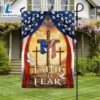 Christian Cross American Flag Faith Over Fear - Christian Flag