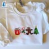 Christmas Crewneck Holiday Christmas Embroidered Gingerbread Santa Christmas Gift Shirt