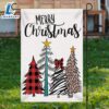 Colored Xmas Tree Burlap Merry Christmas Garden FlagXmas, Garden Flags, Outdoor Xmas Flags