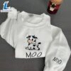 Cow Sitting Embroidered Sweatshirt Gift Christmas