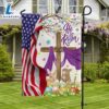 Easter Rabbit Jesus Cross He Is Risen American Flag - Christian Flag