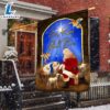 Every Knee Shall Bow Santa Claus Jesus Christmas Flag - Christmas Flag