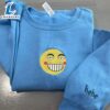 Merry Christmas Funny Smiley Face Embroidered Sweatshirt Gift Christmas 2 Funny Smiley Face Embroidered Sweatshirt Gift Christmas