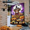 Highland Cow Halloween Moo I Mean Boo Flag, Halloween Garden Flags