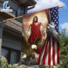 Jesus American Flag Jesus With Eagle - Christian Flag