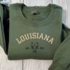 Merry Christmas Louisiana Est. 1812 Embroidered Sweatshirt Gift Christmas 3 Louisiana Est. 1812 Embroidered Sweatshirt Gift Christmas