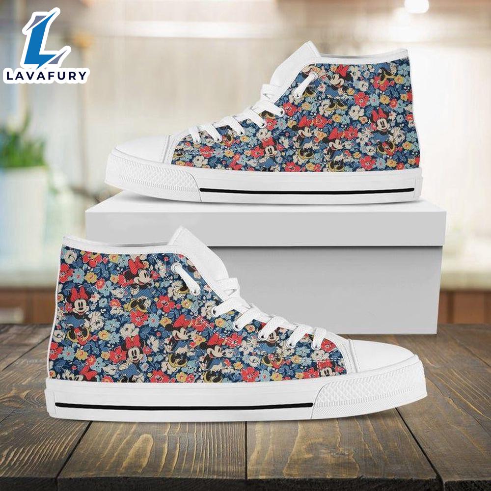 Mickey Mouse Minnie High Top Shoes Modern High Cuts For Fans Mickey Mouse Minnie High Top Shoes Modern High Cuts For Fans
