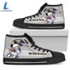NFL Baltimore Ravens Mickey Grey High Top Shoes For Fans 2 NFL Baltimore Ravens Mickey Grey High Top Shoes For Fans