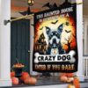 Pit Bull Halloween This Haunted House Is Guarded By A Crazy Dog Enter Flag, Halloween Garden Flags 2 Pit Bull Halloween This Haunted House Is Guarded By A Crazy Dog Enter Flag, Halloween Garden Flags