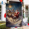 Merry Christmas Reindeer Pulling Santa Claus Santa Claus Xmas Garden Flag 3 Reindeer Pulling Santa Claus Santa Claus Xmas Garden Flag