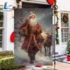 Merry Christmas Santas Wintry Walk With The Majestic Reindeer Santa Claus Xmas Garden Flag 3 Santas Wintry Walk With The Majestic Reindeer Santa Claus Xmas Garden Flag