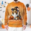 Shetland Sheepdog In Spooky Autumn Halloween 3D Shirt