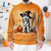 Siberian Husky Dog In Spooky Autumn Halloween 3D Shirt