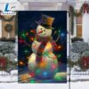 Snowman Surrounded By String Lights Christmas Garden Flag