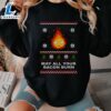 Studio Ghibli Calcifer May All Your Bacon Burn Hows Moving Castle Ugly Christmas Sweatshirt