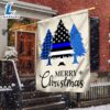 Thin Blue Line Merry Christmas Flag Police Law Enforcement Flag