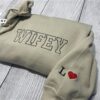 Wifey Embroidered Sweatshirt Gift Christmas