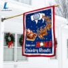 Wyoming Take Me Home Country Roads Christmas Santa Claus Flag