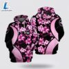 Breast Cancer Flowers Pattern Black Pink Hoodie Women 2 Breast Cancer Flowers Pattern Black Pink Hoodie Women