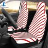 Christmas White Red Stripes Car Seat Covers Vehicle Front Seat Coverss Car Decor 3 Christmas White Red Stripes Car Seat Covers Vehicle Front Seat Coverss