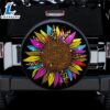 Colorful Sunflower Leopard Car Spare Tire Covers Gift For Campers