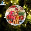 Golden Retriever With Red Truck Christmas Ornament, Gift For Christmas