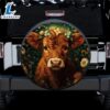 Highland Cow Flower Car Spare Tire Covers Gift For Campers 3 Highland Cow Flower Car Spare Tire Covers Gift For Campers