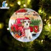 Jack Russell Terrier 2 With Red Truck Christmas Ornament, Gift For Christmas