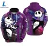 Jack Skellington And Zero Purple Galaxy Hoodie