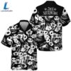 Jack Skellington Black White Floral Hawaiian Shirt 3 Jack Skellington Black White Floral Hawaiian Shirt