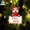 Jack-Russell-Terrier Free Kiss Christmas Ornament, Gift For Christmas
