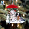 Japanese Chin With Snowman Christmas Ornament, Gift For Christmas