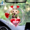 Labrador Retriever With Rose & Heart Balloon Ornament, Gift For Christmas