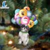 Lhasa Apso With Balloons Christmas Ornament, Gift For Christmas