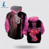 Lion Of Judah Cross Pink Breast Cancer All Over Print Hoodie
