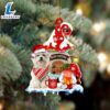 Maltese With Mushroom House Christmas Ornament, Gift For Christmas Dog Loves 3 Maltese With Mushroom House Christmas Ornament, Gift For Christmas