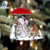 Mastiff Brindle With Snowman Ornament, Gift For Christmas Dog Loves 3 Mastiff Brindle With Snowman Ornament, Gift For Christmas