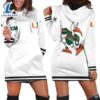 Miami Hurricanes NCAA Classic White 3D Hoodie Dress