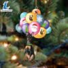Miniature Pinscher With Balloons Christmas Ornament, Gift For Christmas Dog Loves 3 Miniature Pinscher With Balloons Christmas Ornament, Gift For Christmas