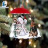 Miniature Pinscher With Snowman Christmas Ornament, Gift For Christmas Dog Loves 2 Miniature Pinscher With Snowman Christmas Ornament, Gift For Christmas
