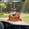 Miniature-Schnauzer With Rose & Heart Ornament, Gift For Christmas Dog Loves 3 Miniature-Schnauzer With Rose & Heart Ornament, Gift For Christmas